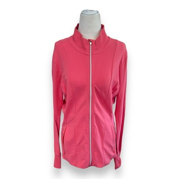 Athleta Shanti Jacket Powervita Coral Petal Size Large - Picture 3 of 13